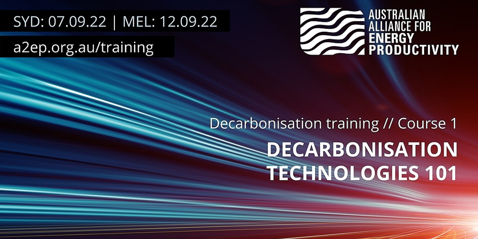 Banner image for A2EP Training: Decarbonisation Technologies 101 - SYDNEY