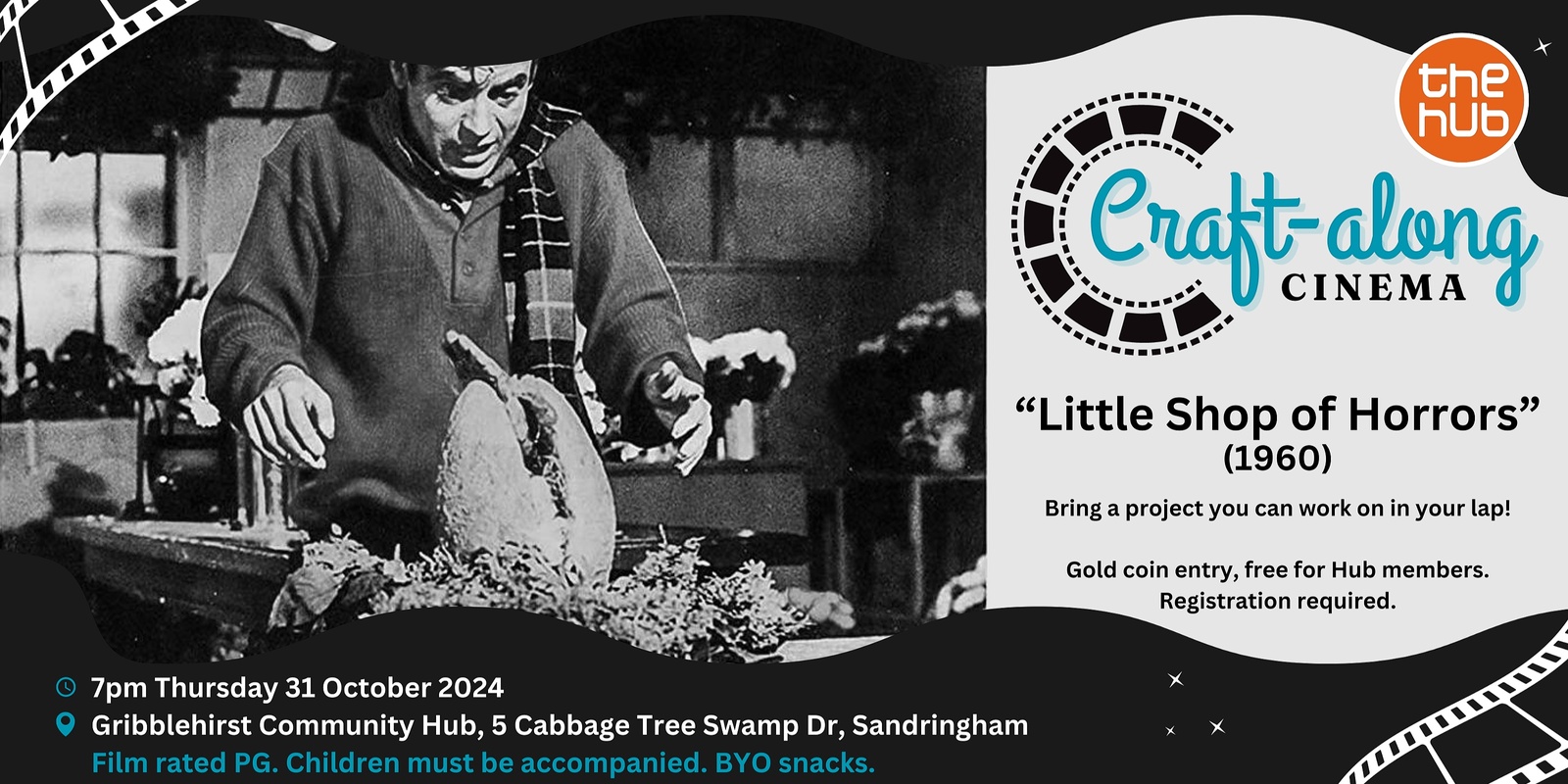 Banner image for Craft-along Cinema: Little Shop of Horrors (1960)