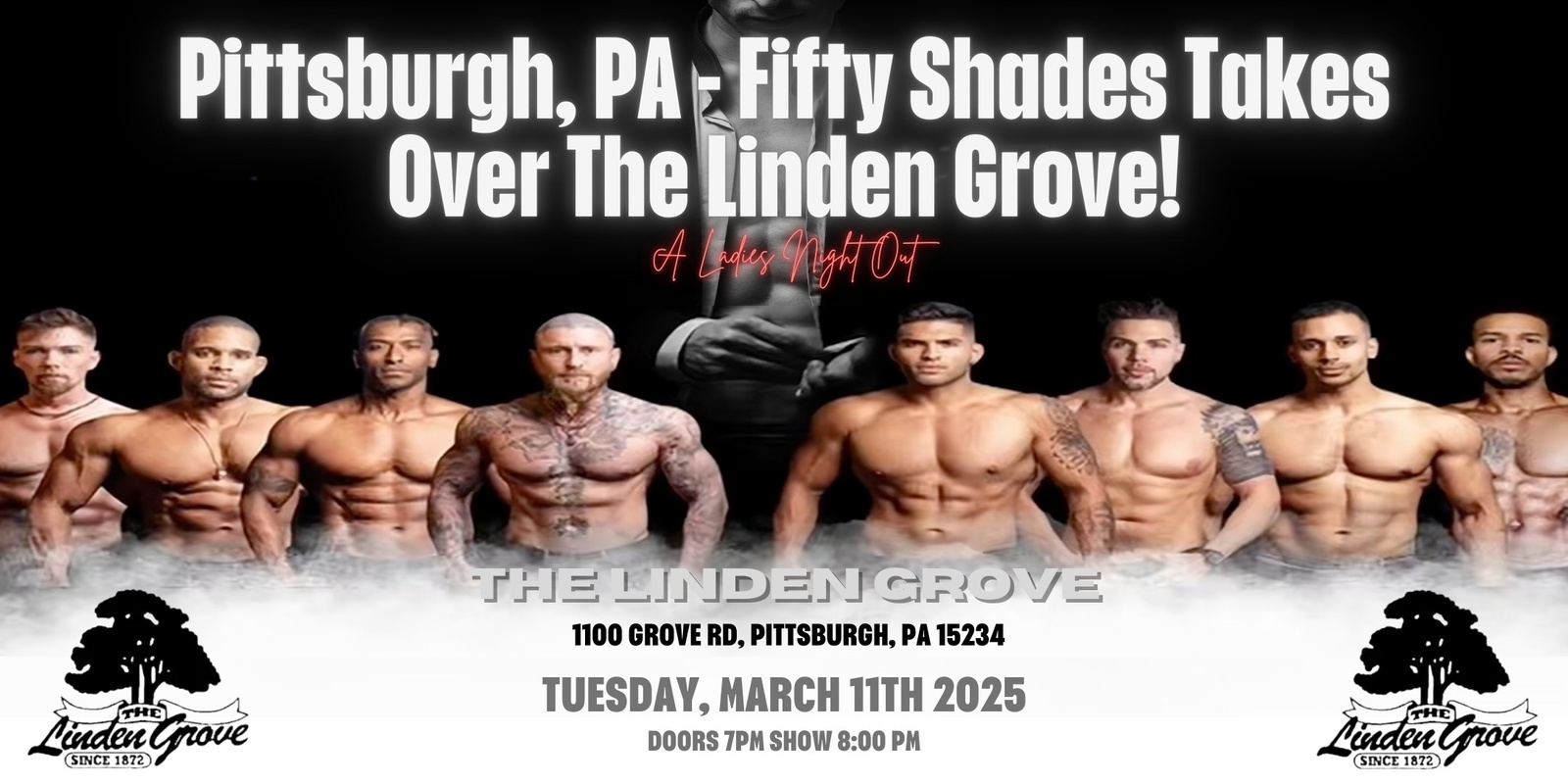 Banner image for Pittsburgh, PA - Male Revue: Fifty Shades Takes Over The Linden Grove!