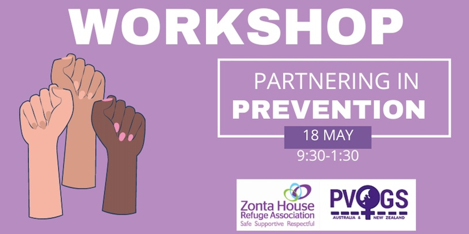 Banner image for Partnering in Prevention Workshop - IPV/FDV [PVOGS x Zonta House] 