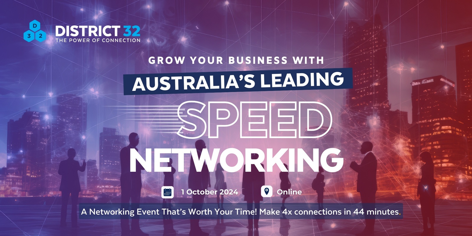 Banner image for Australia’s Leading Speed Networking Event – Online – Tue 01 Oct