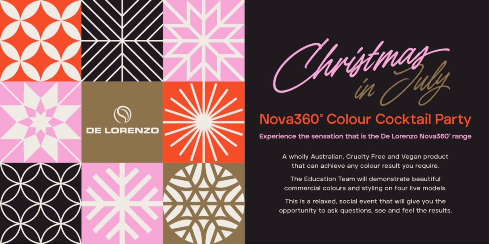 Banner image for Christmas in July: Nova360 Colour Cocktail party - Perth (WA)