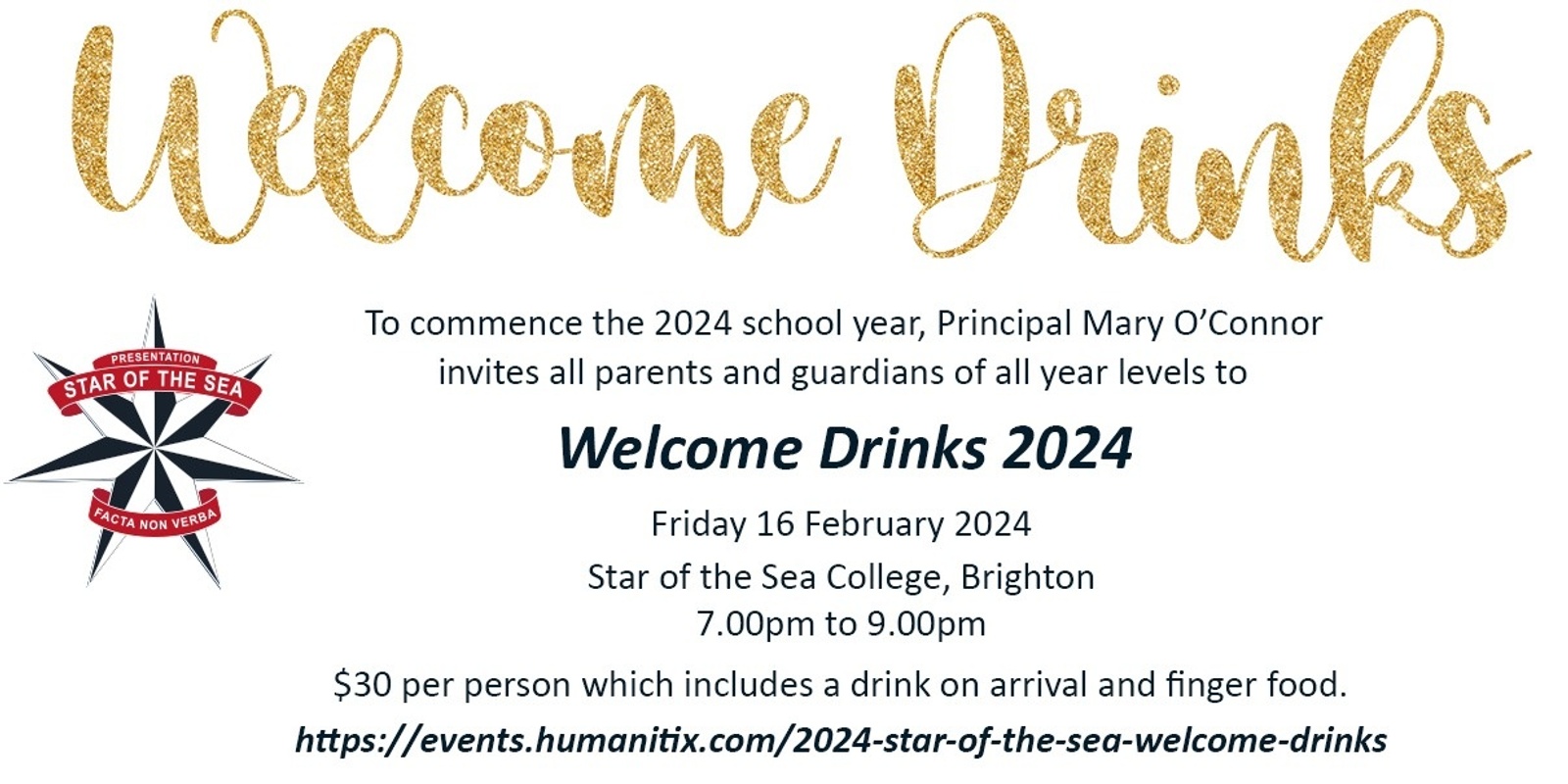 Banner image for 2024 - Star of the Sea College - Welcome Drinks