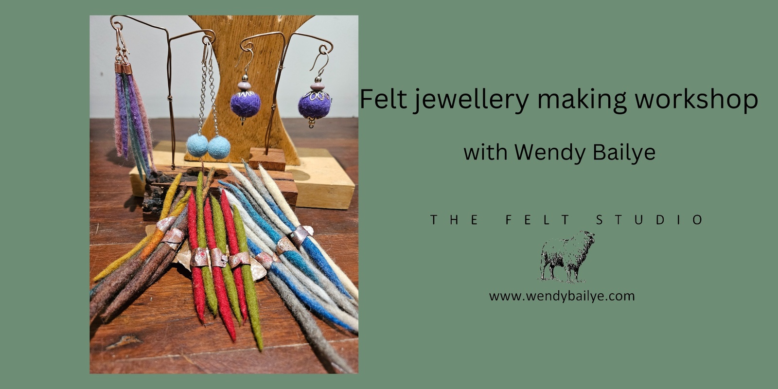 Banner image for Felt workshop- felt jewellery making 