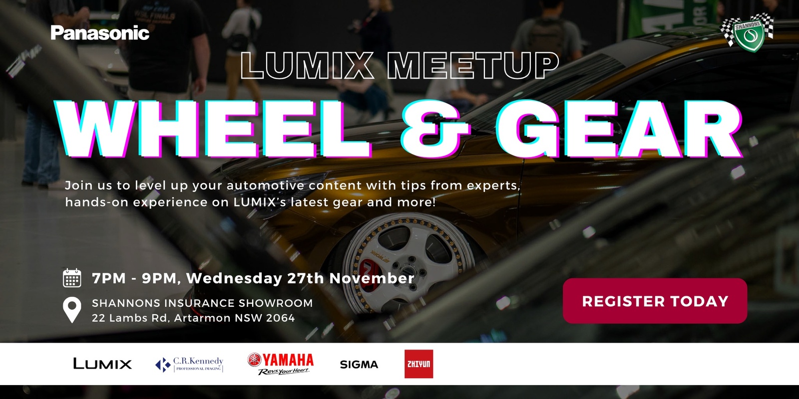 Banner image for LUMIX Meetup: Wheel and Gear Night