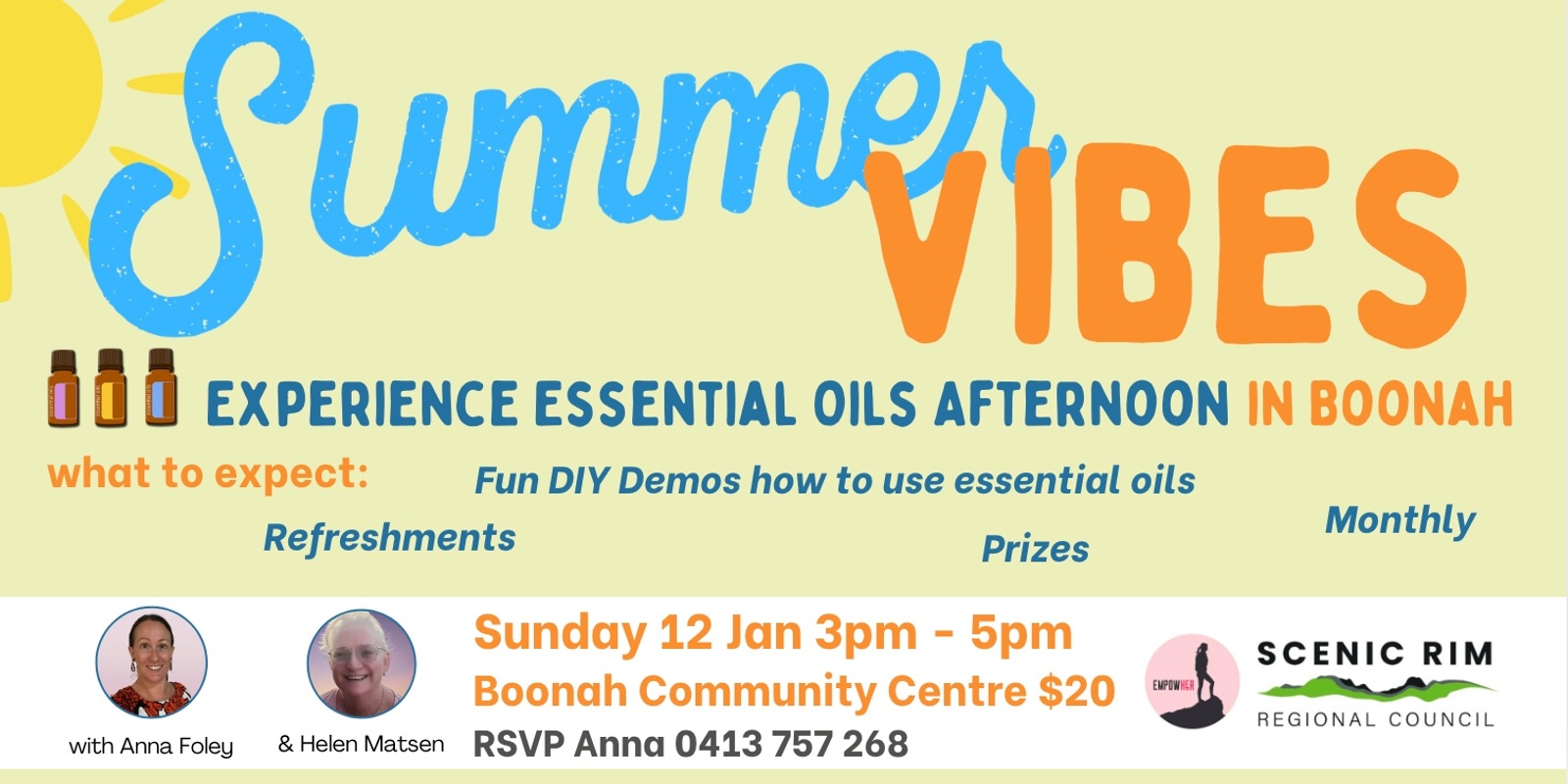 Banner image for Summer Vibes - Essential Oils Afternoon in Boonah January