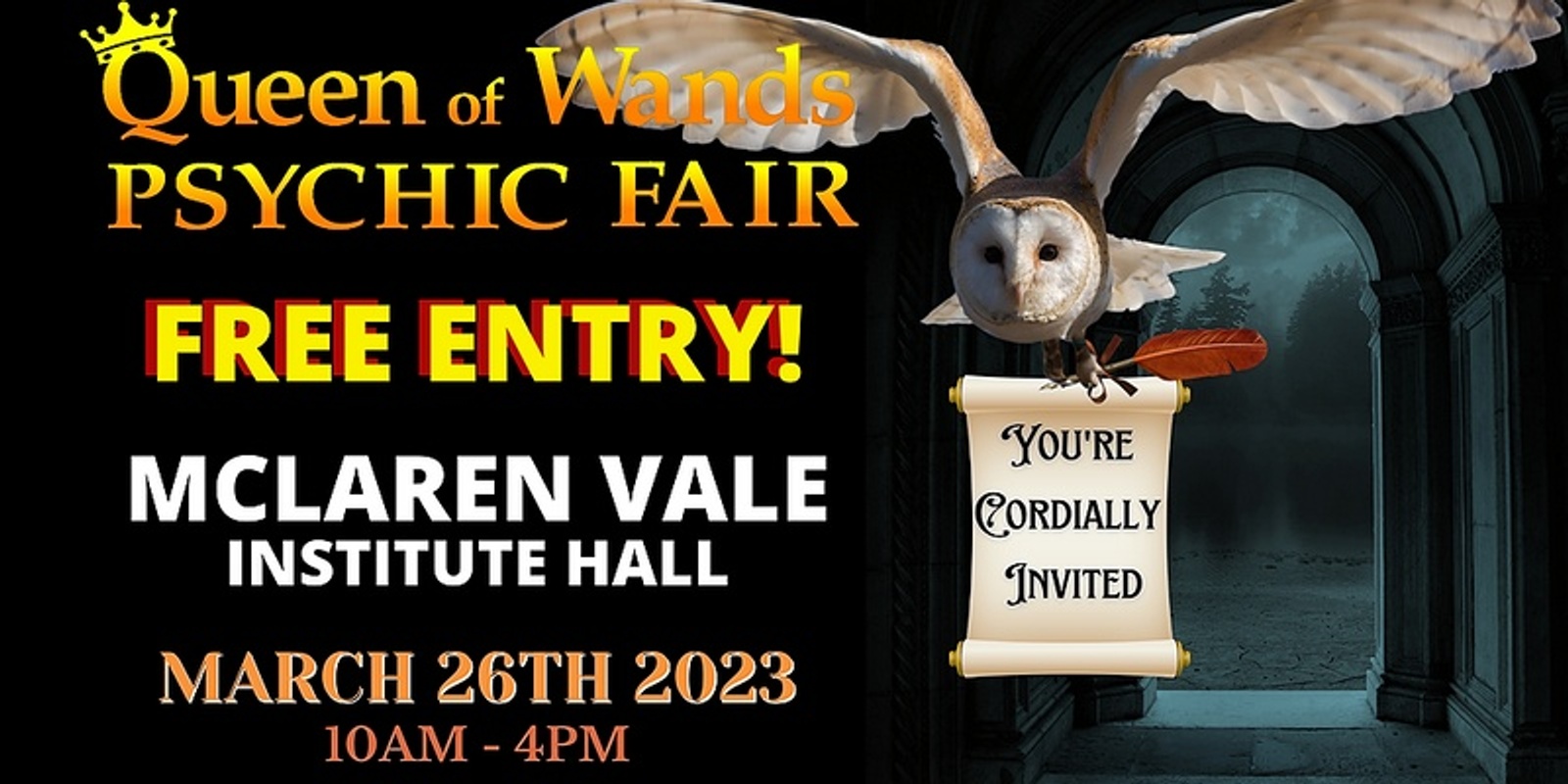 Banner image for Queen of Wands Psychic Fair - At McLaren Vale!