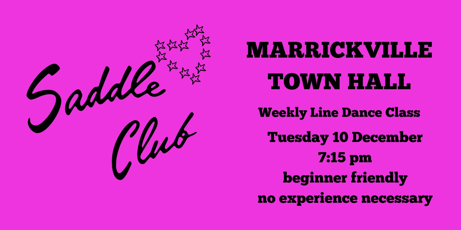 Banner image for Saddle Club - Tuesday 10 December - Weekly Line Dance Class 