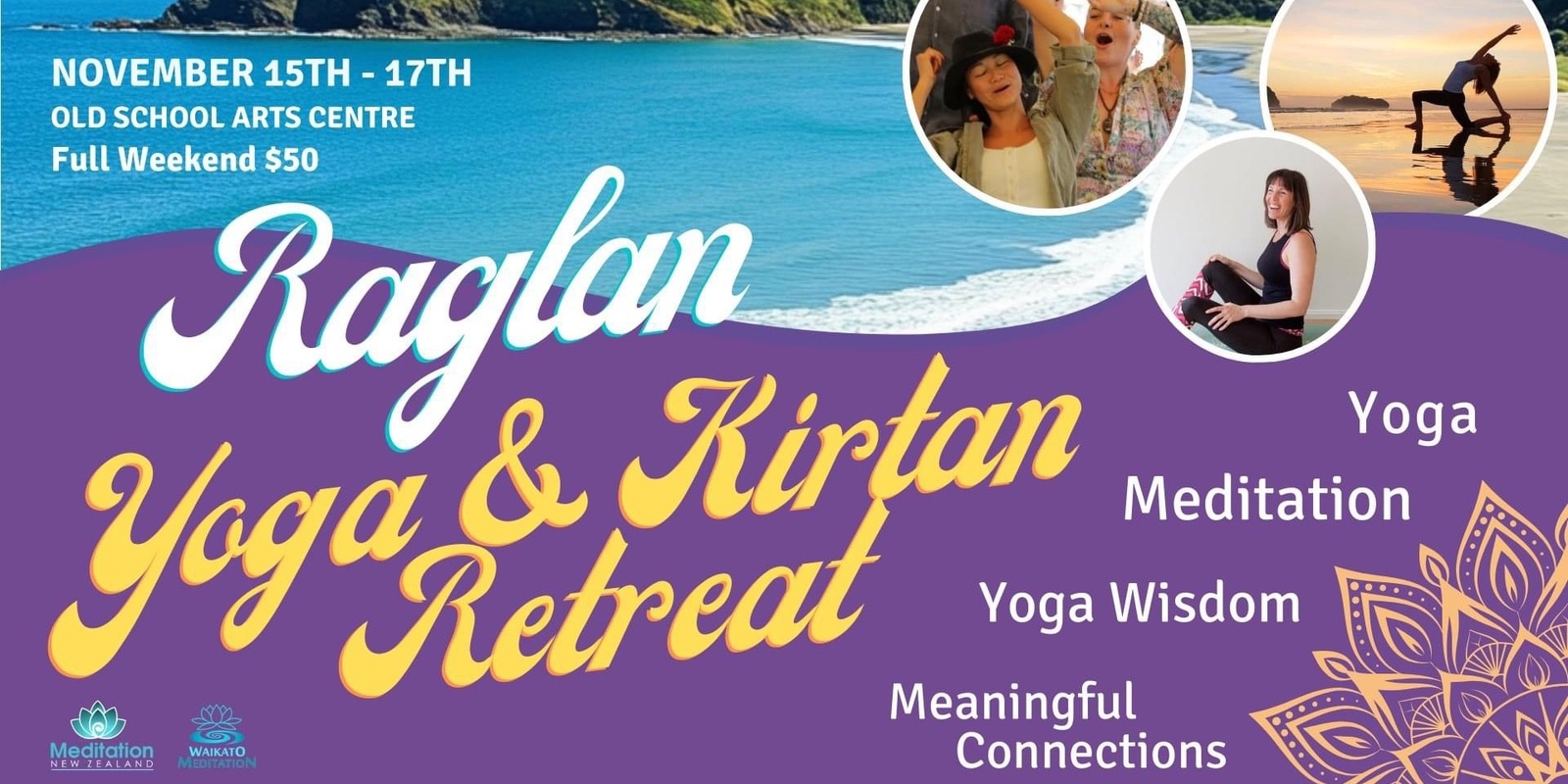 Banner image for Raglan Yoga & Kirtan Retreat - Full Weekend Immersion