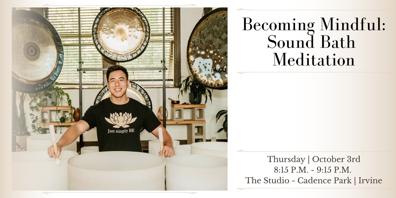 Banner image for Becoming Mindful: A Sound Bath Meditation Experience (Irvine)