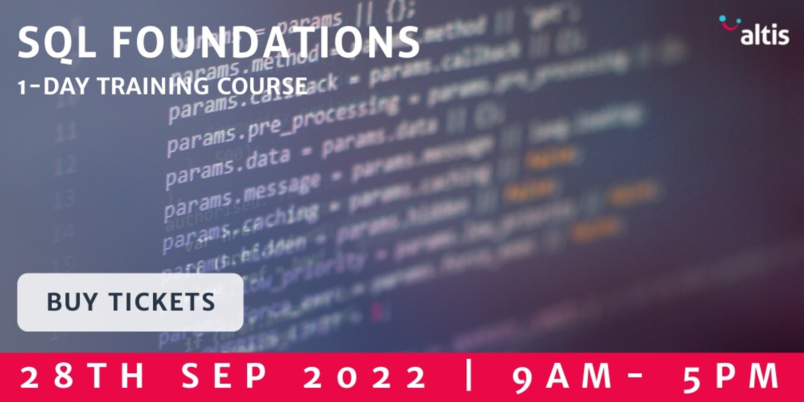 Banner image for SQL Foundations with Altis Consulting - September 2022
