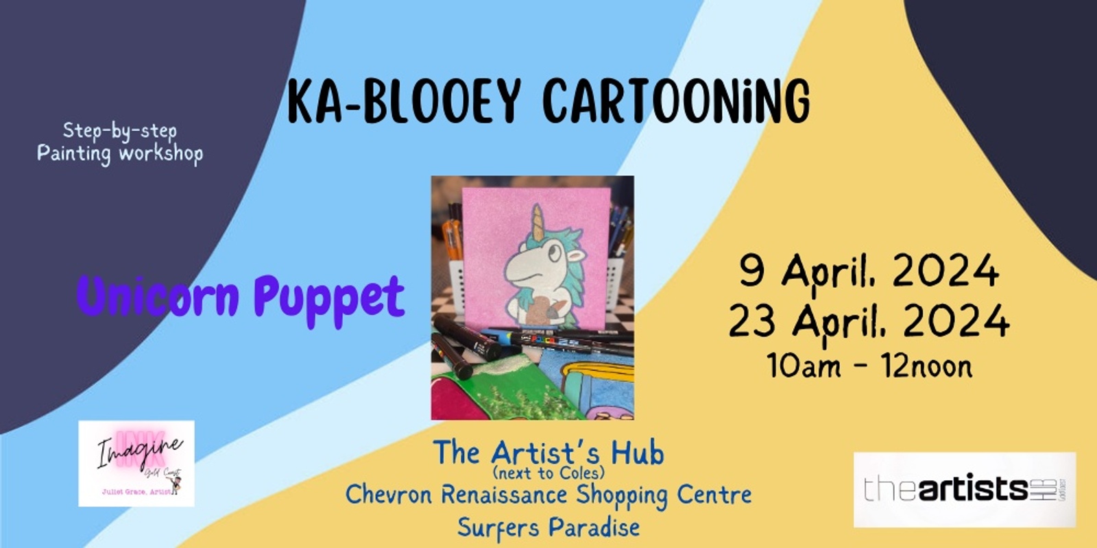 Banner image for Ka-Blooey Cartooning- Unicorn Puppet