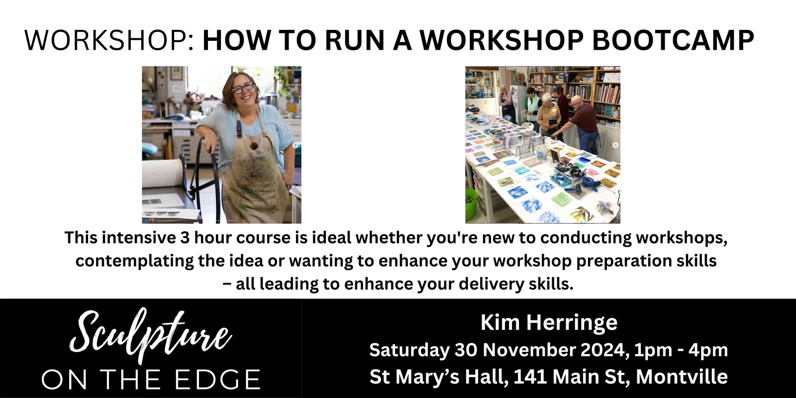 Banner image for Workshops 2024 - Saturday 30 November (PM) - Kim Herringe - How To Run A Workshop Bootcamp