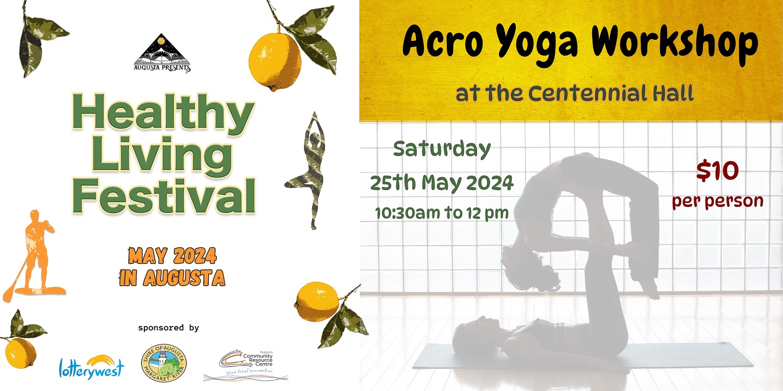 Banner image for Acro Yoga Beginners Workshop with Amy Hastie & Sari Bennett  - Wellness Day