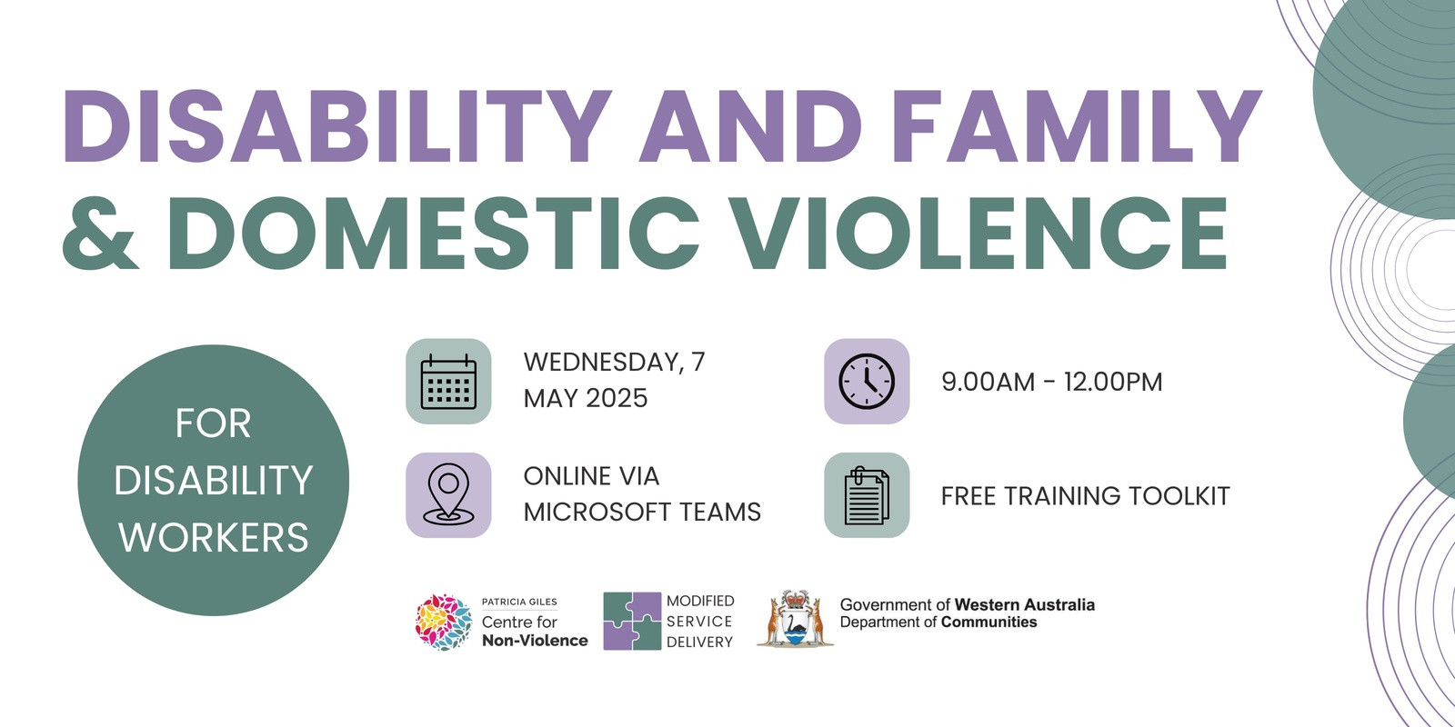 Banner image for For Disability workers: Disability and Family & Domestic Violence