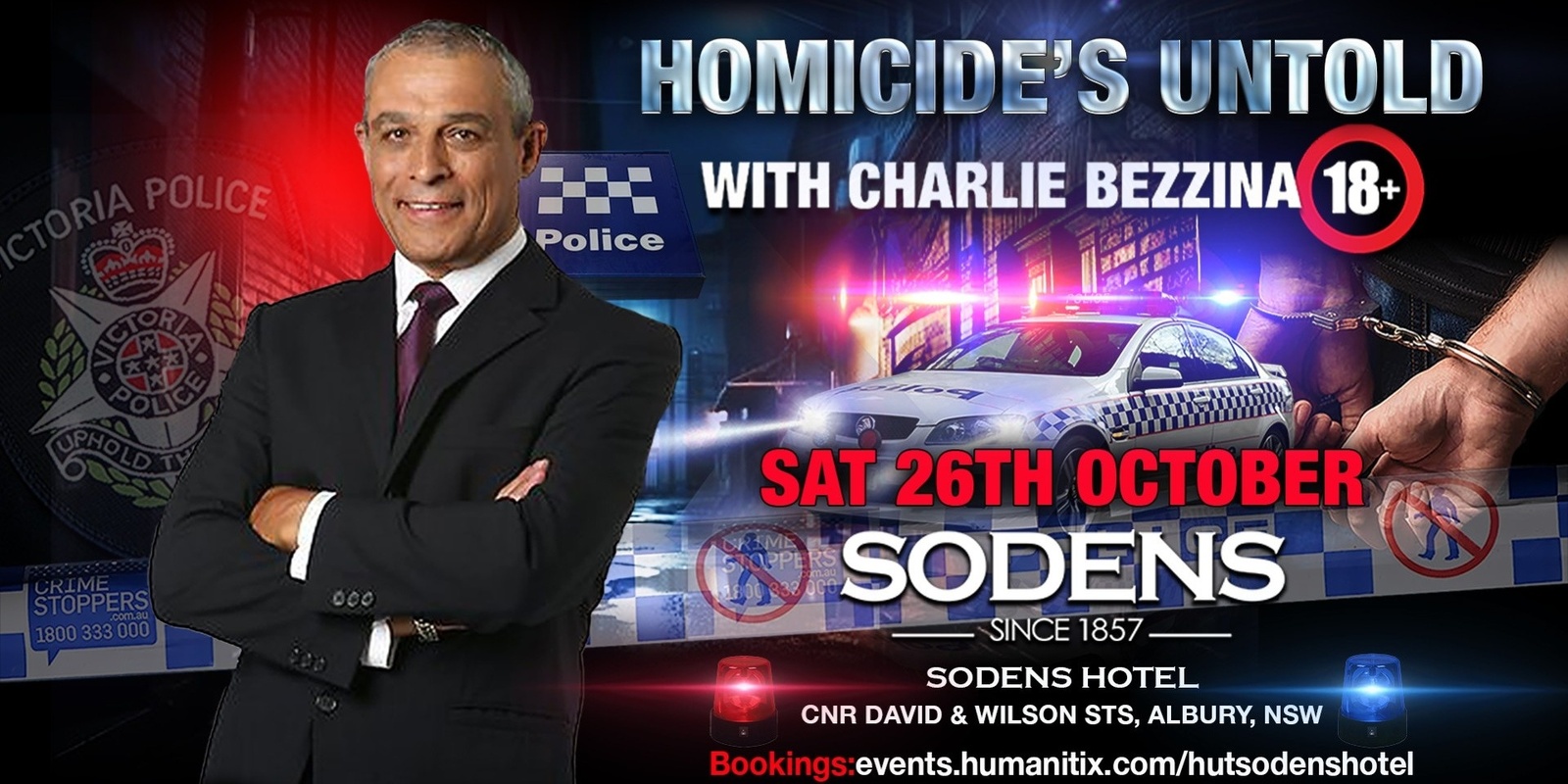 Banner image for Homicide's Untold "Live Show" @ Sodens Hotel