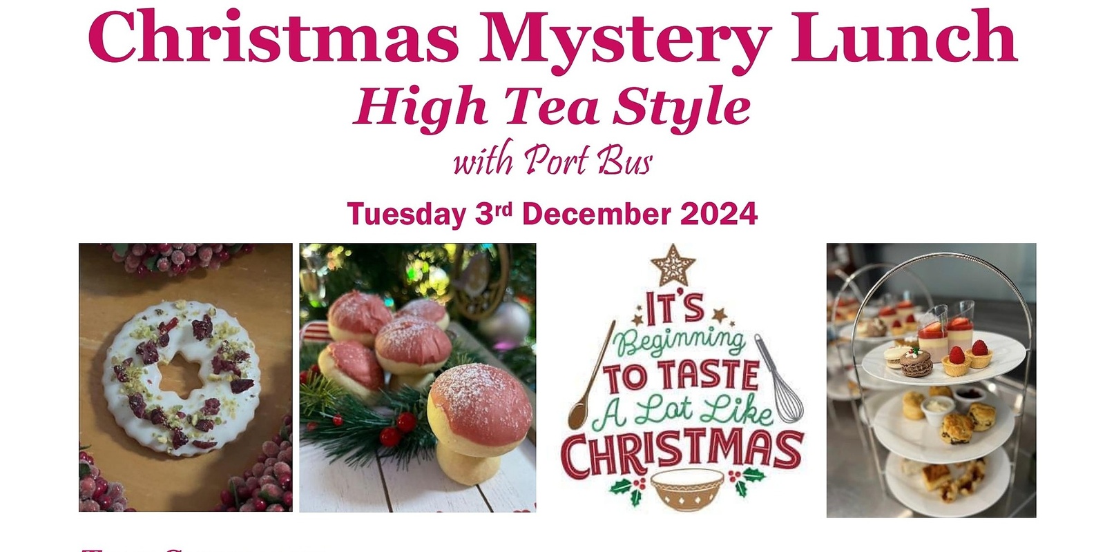 Banner image for Christmas Mystery Lunch - High Tea Style