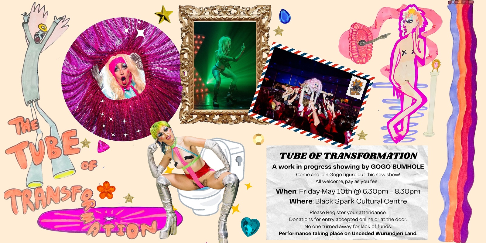 Banner image for TUBE OF TRANSFORMATION by GOGO BUMHOLE - A work in progress showing