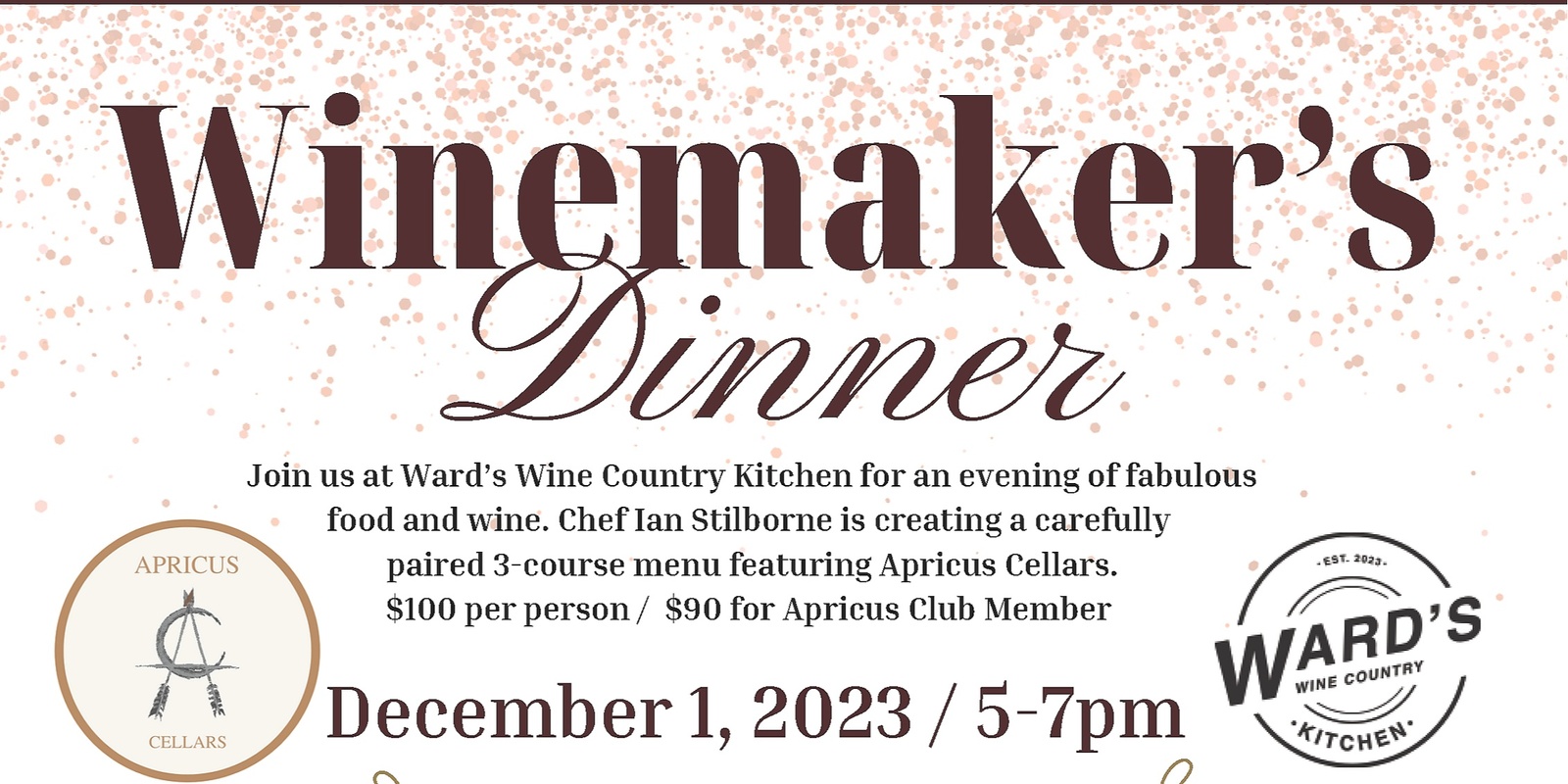 Banner image for Apricus Cellars Winemaker's Dinner at Ward's Wine Country Kitchen