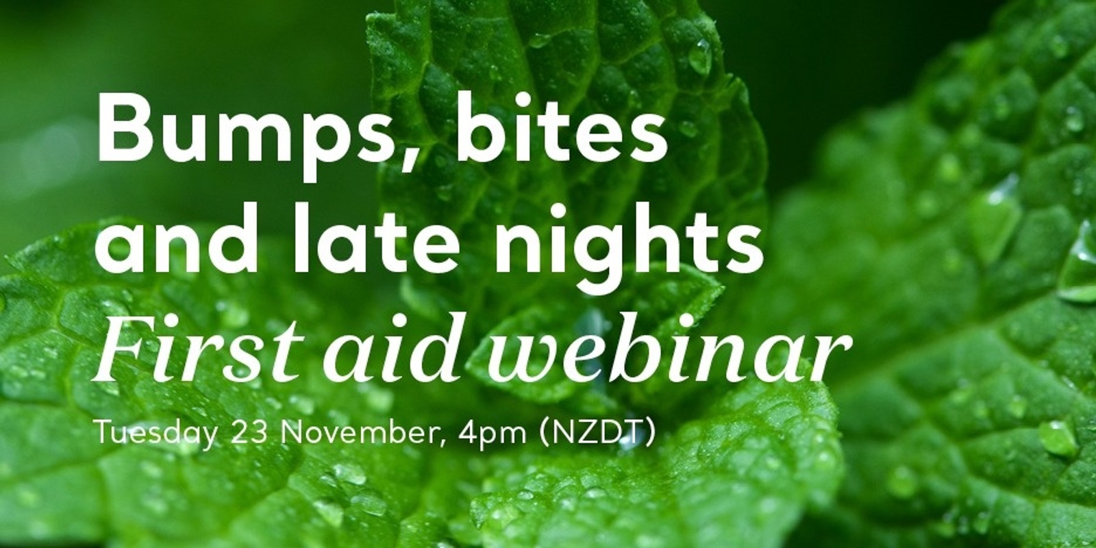 Banner image for Bumps, bites and late nights - First Aid Webinar