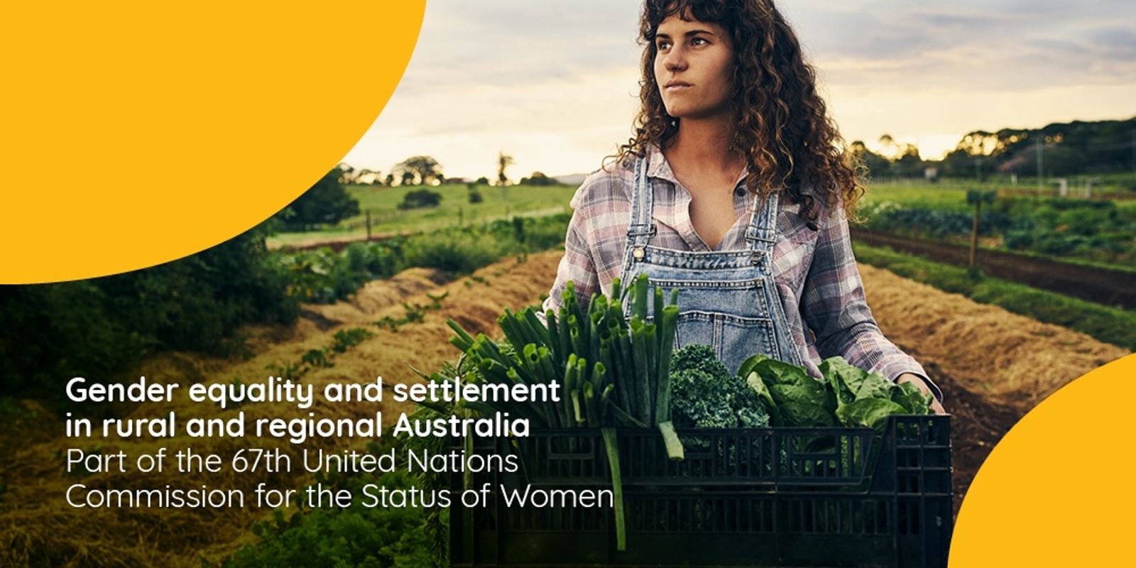 Banner image for Virtual CSW67 Parallel session: No Walk in the Park - Pursuing Gender Equality whilst settling in Rural and Regional Australia