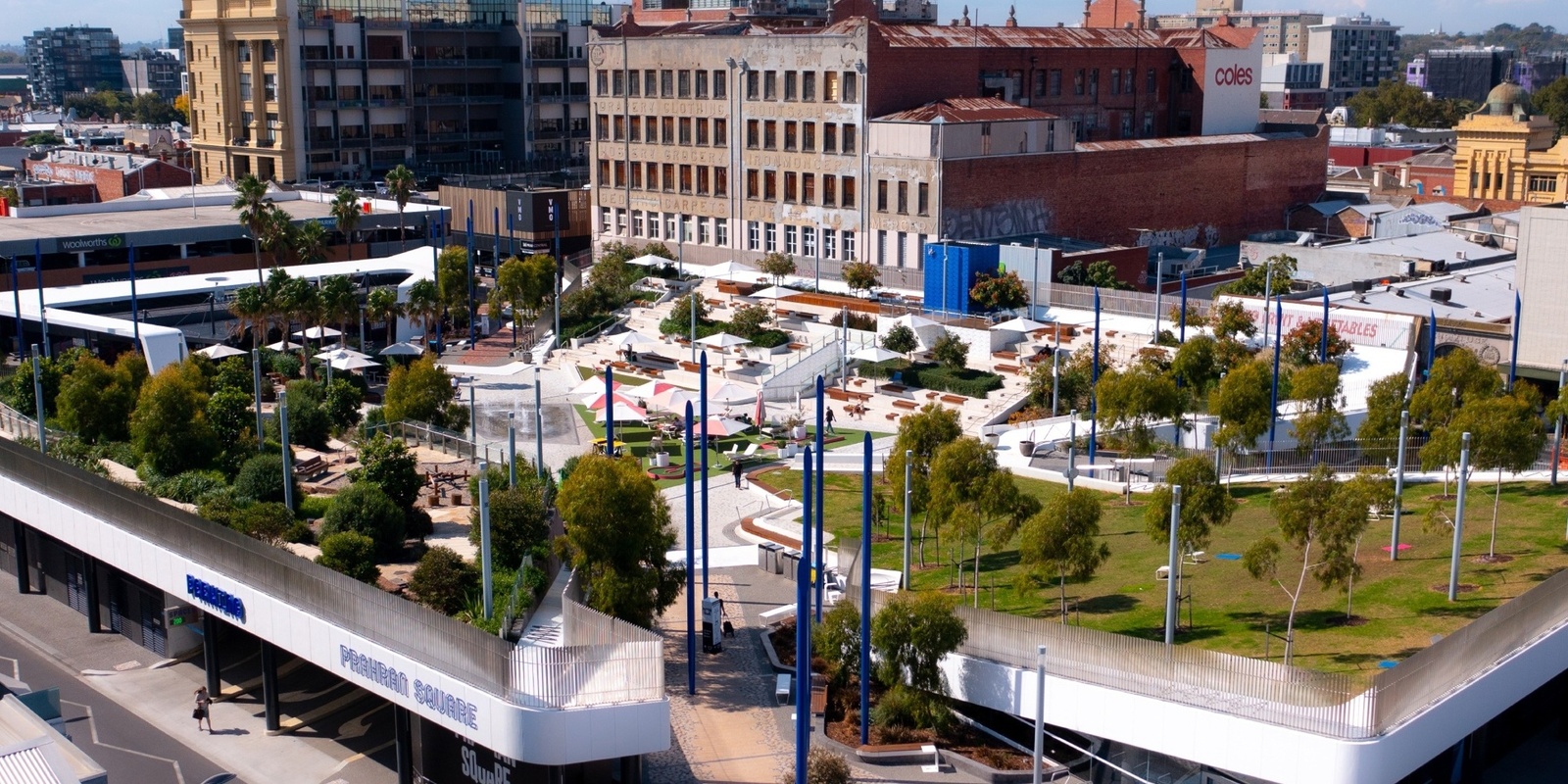 Prahran Square's banner