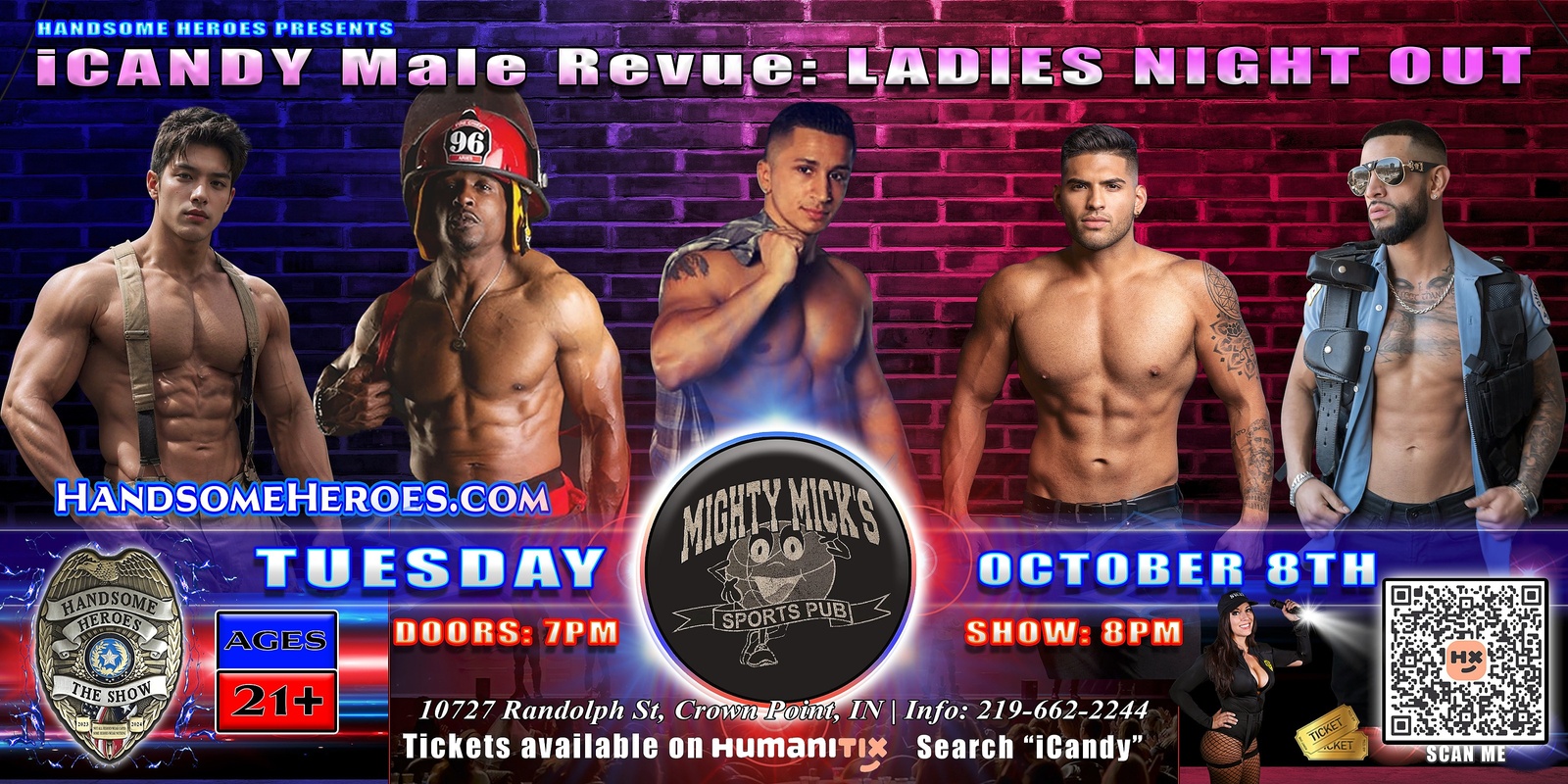 Banner image for Crown Point, IN - Handsome Heroes Presents: iCandy Male Revue @ Mighty Mick's