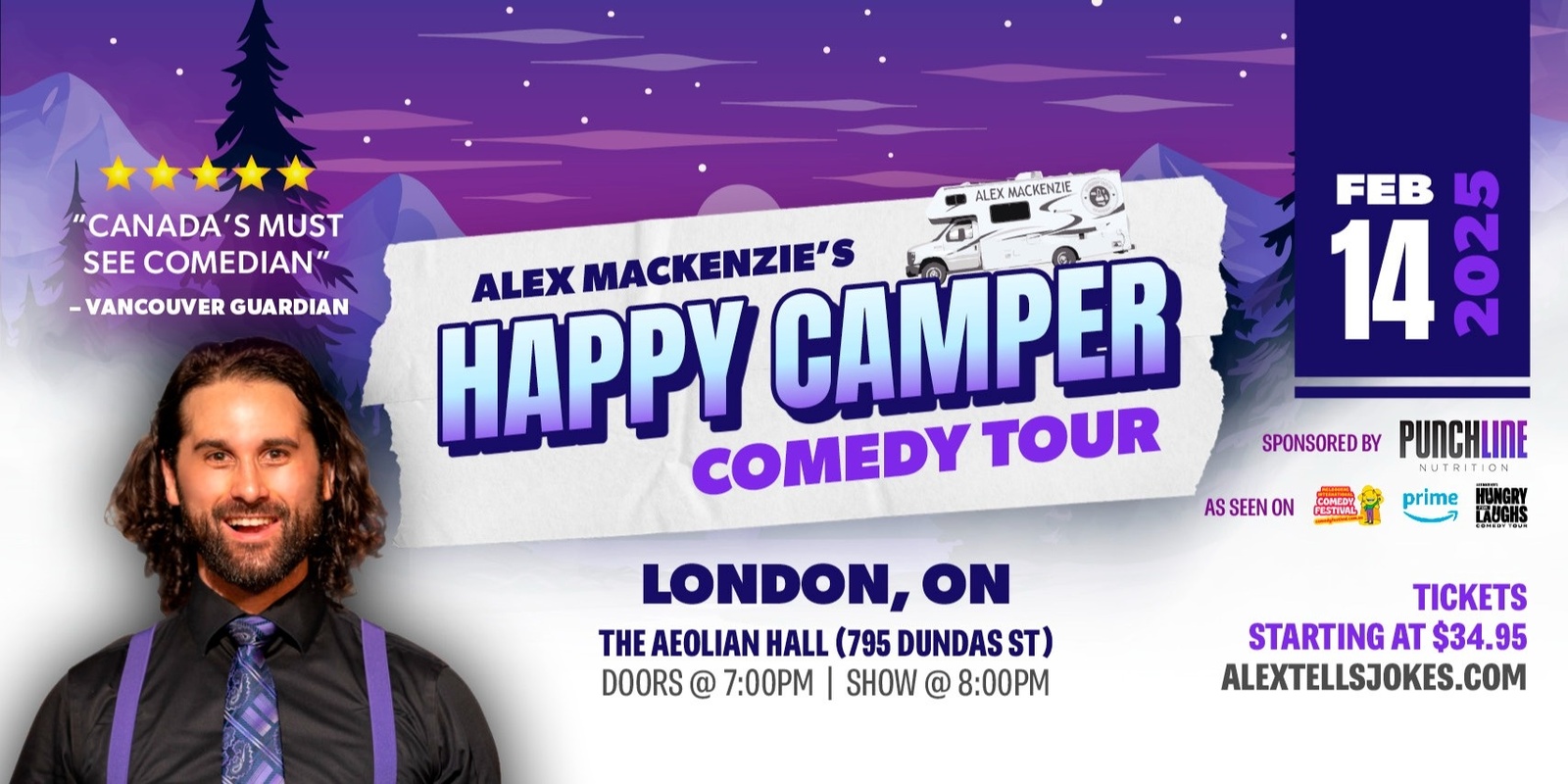 Banner image for Alex Mackenzie's Happy Camper Comedy Tour