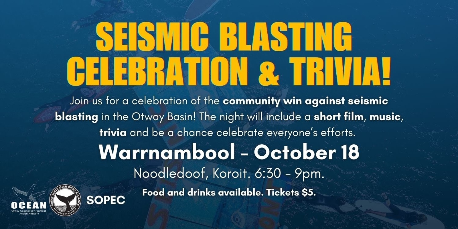 Banner image for Seismic Blasting Celebration & Trivia! - Warrnambool