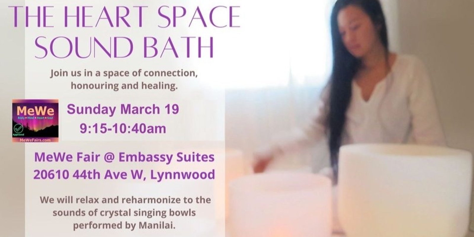 Banner image for The Heart Space Sound Bath Before the MeWe Fair
