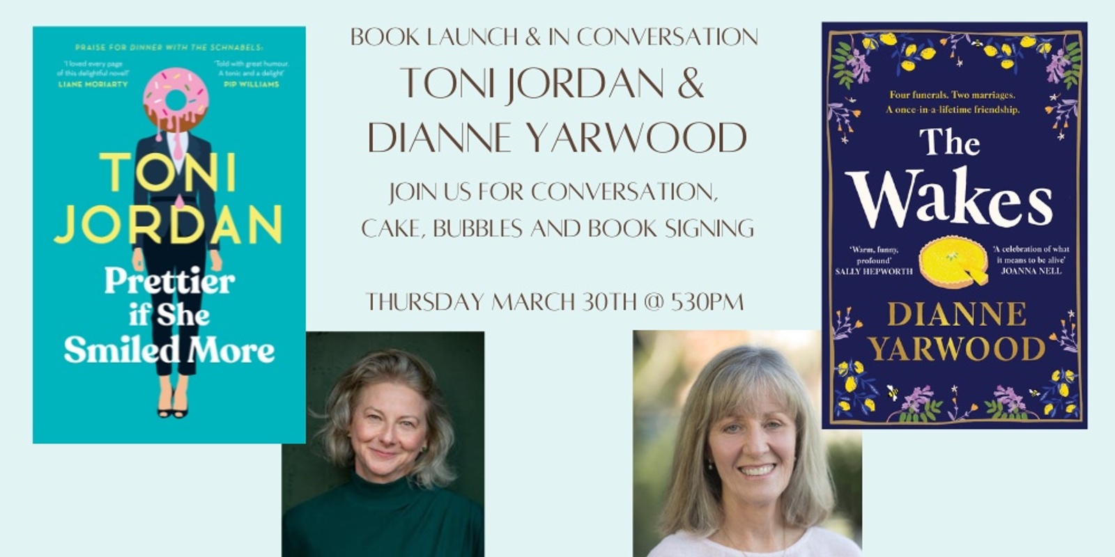 Banner image for Toni Jordan & Dianne Yarwood Book Launch