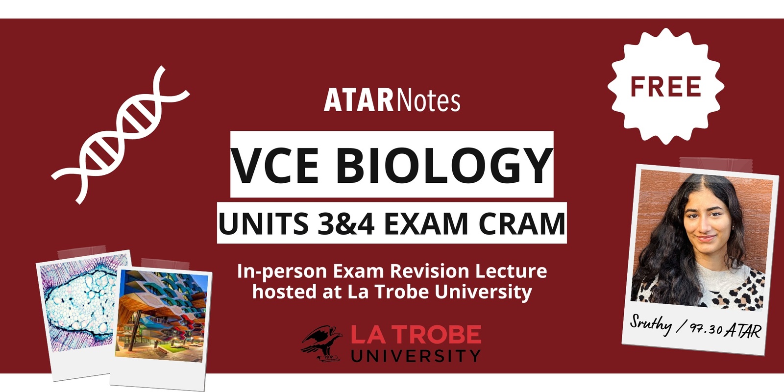 Banner image for VCE Biology 3&4 Exam Cram Lecture FREE