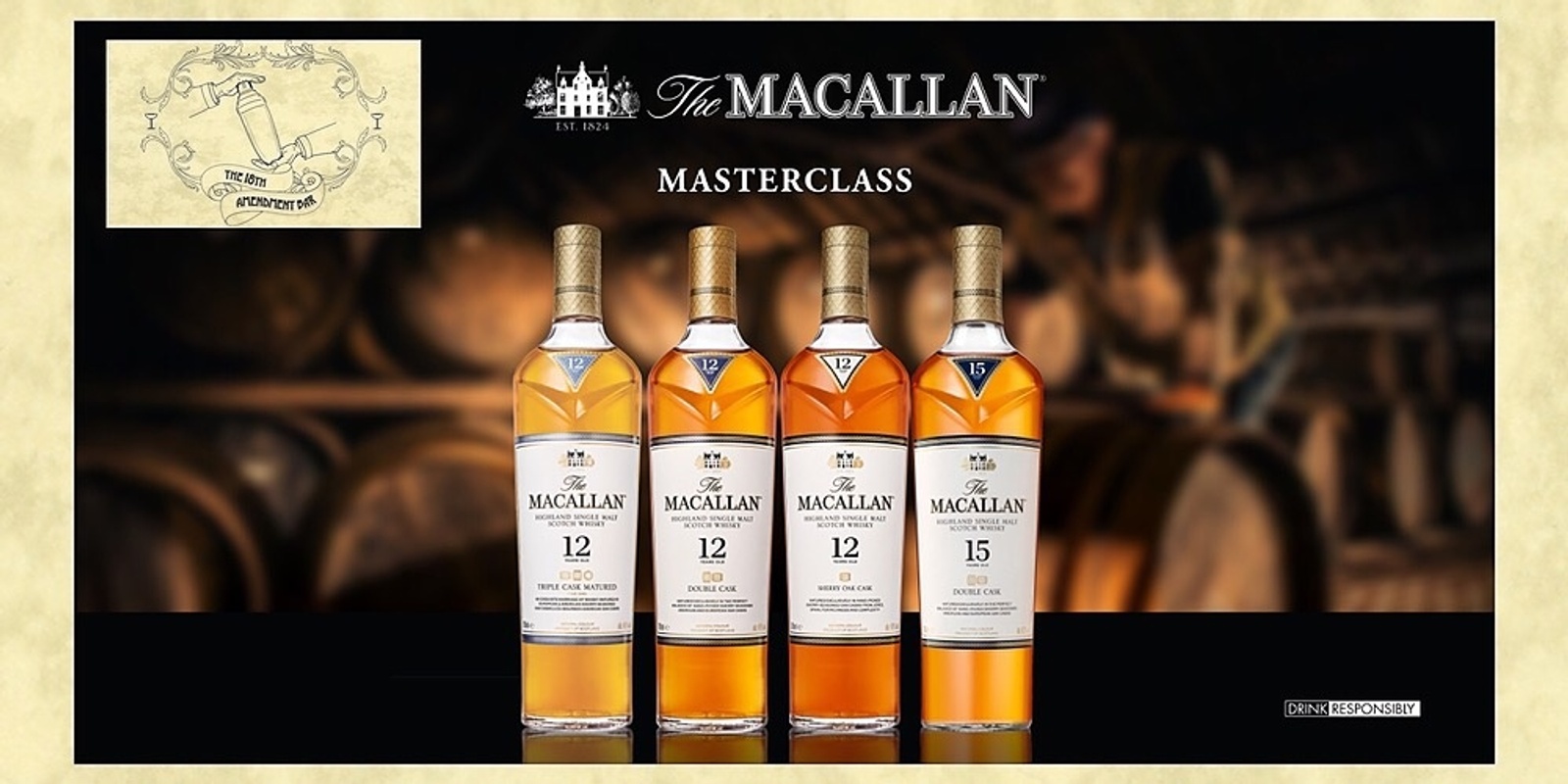 Banner image for The Macallan Whisky Masterclass with Andy Buntine @ 18th Amendment Bar, Geelong