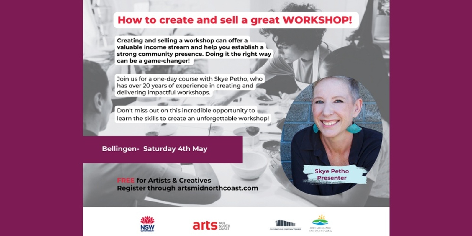 Banner image for How to create and sell a great workshop- Bellingen May 2024