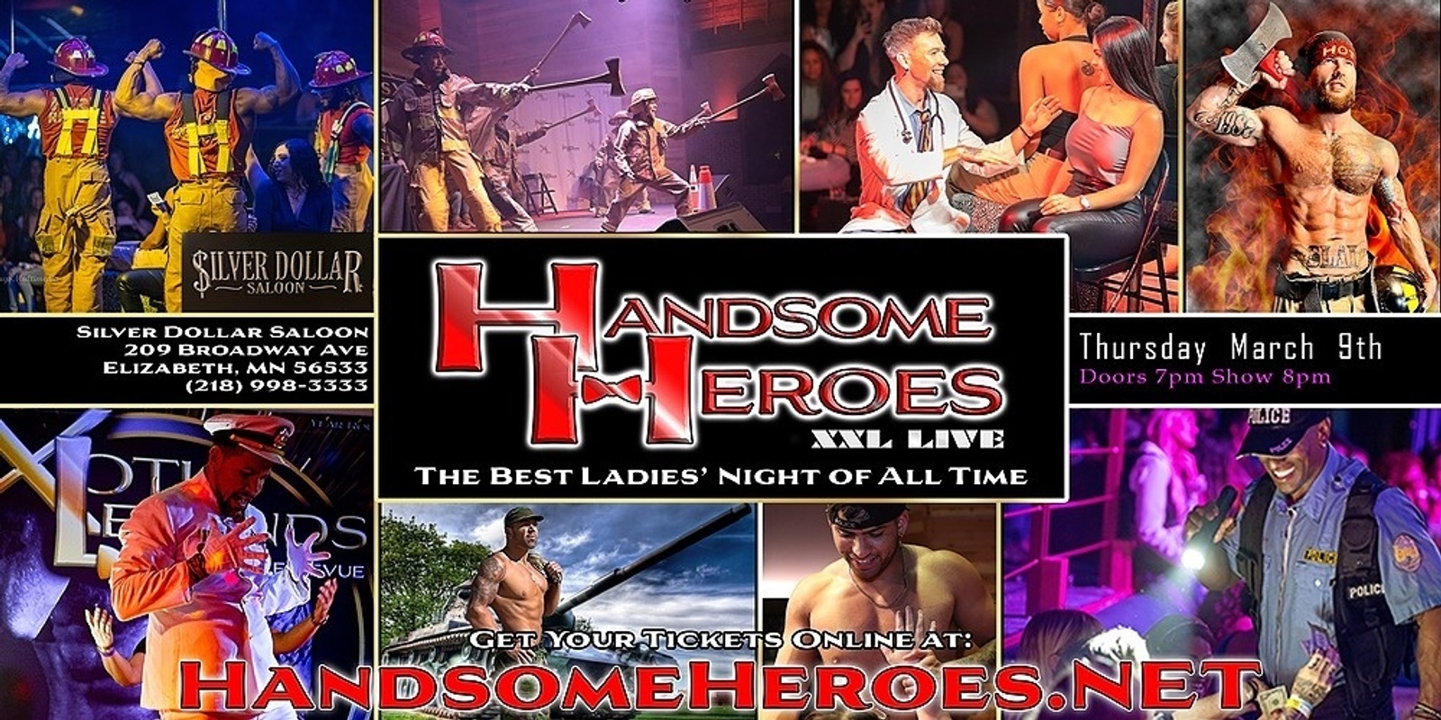 Banner image for Elizabeth, MN - Handsome Heroes XXL Live: The Best Ladies' Night of All Time!