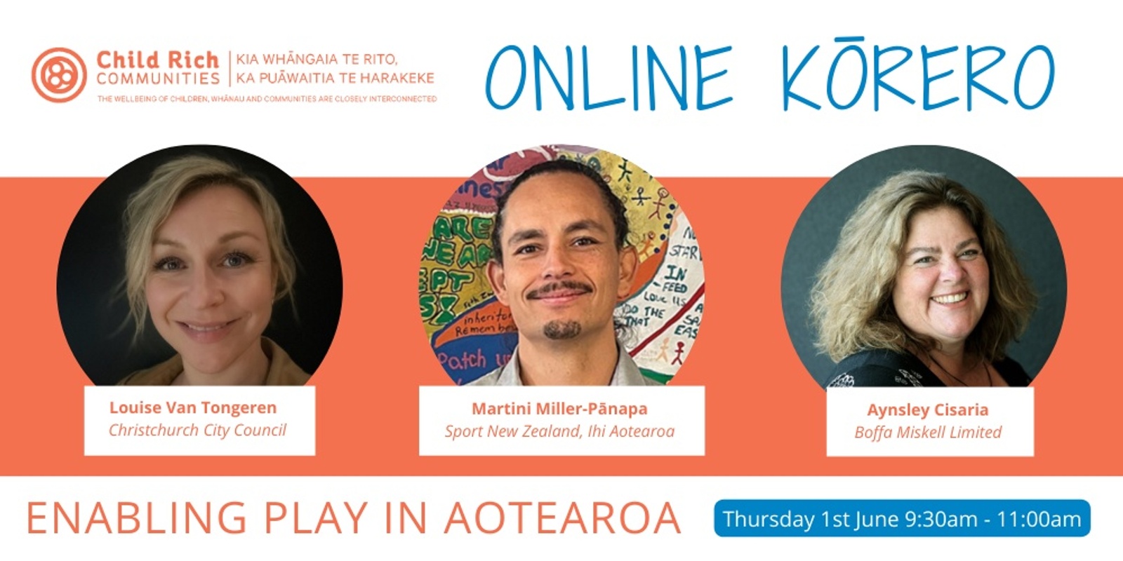 Banner image for Child Rich Communities Online Kōrero - Enabling Play in Aotearoa