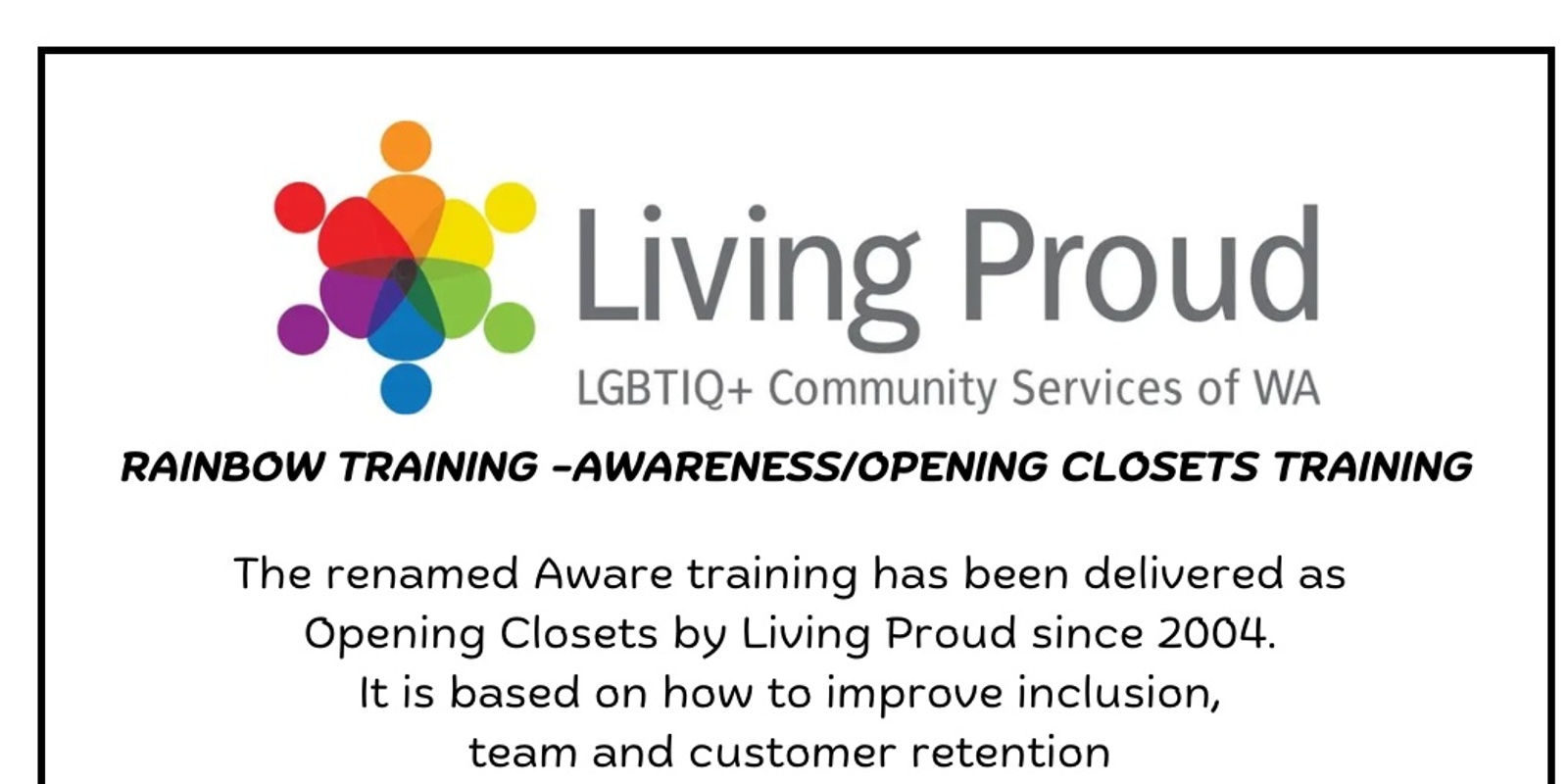 Banner image for Living Proud - Opening Closets Training Pilbara Pride Month 