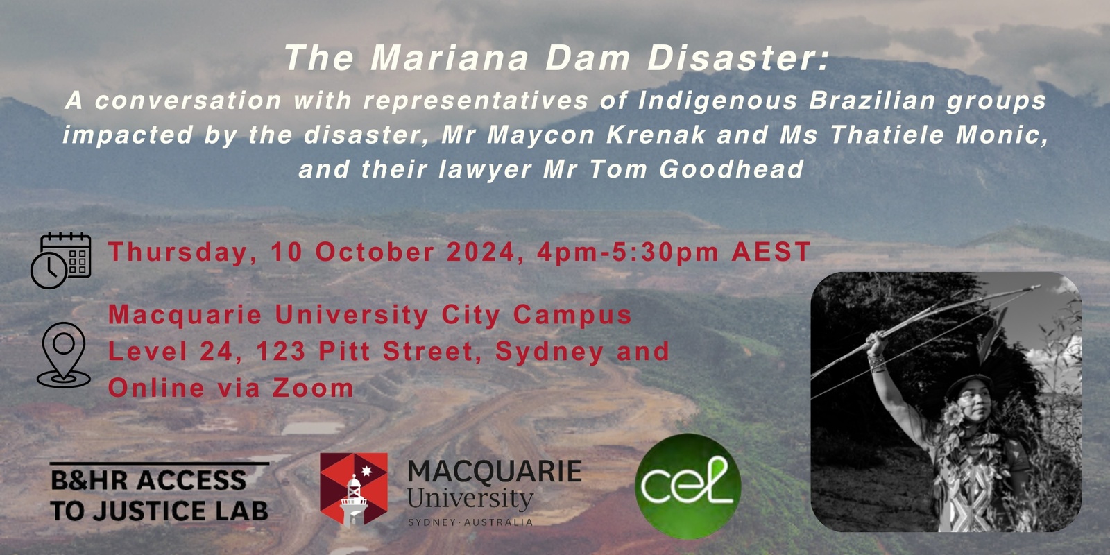 Banner image for The Mariana Dam Disaster: A conversation with claimants and their lawyer