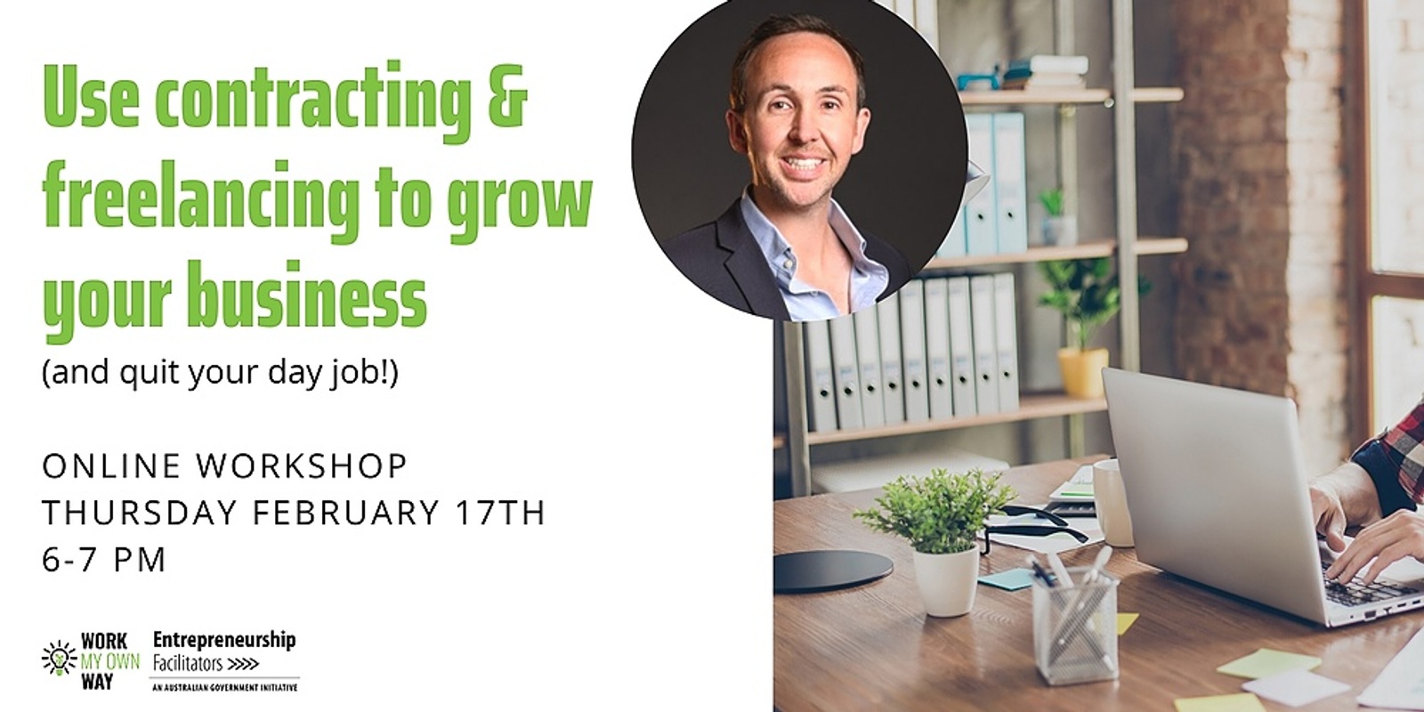 Banner image for Use contracting and freelancing to grow your business and quit your day job! - Webinar