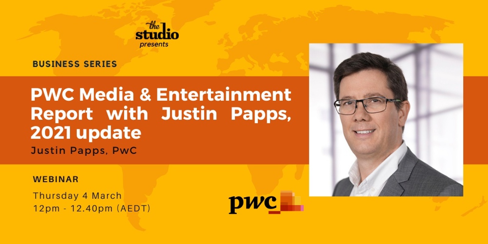 Banner image for PWC Media & Entertainment Report with Justin Papps, 2021 update