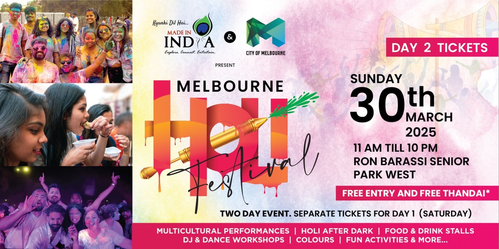 Banner image for Holi Festival Melbourne CBD - 30th March 