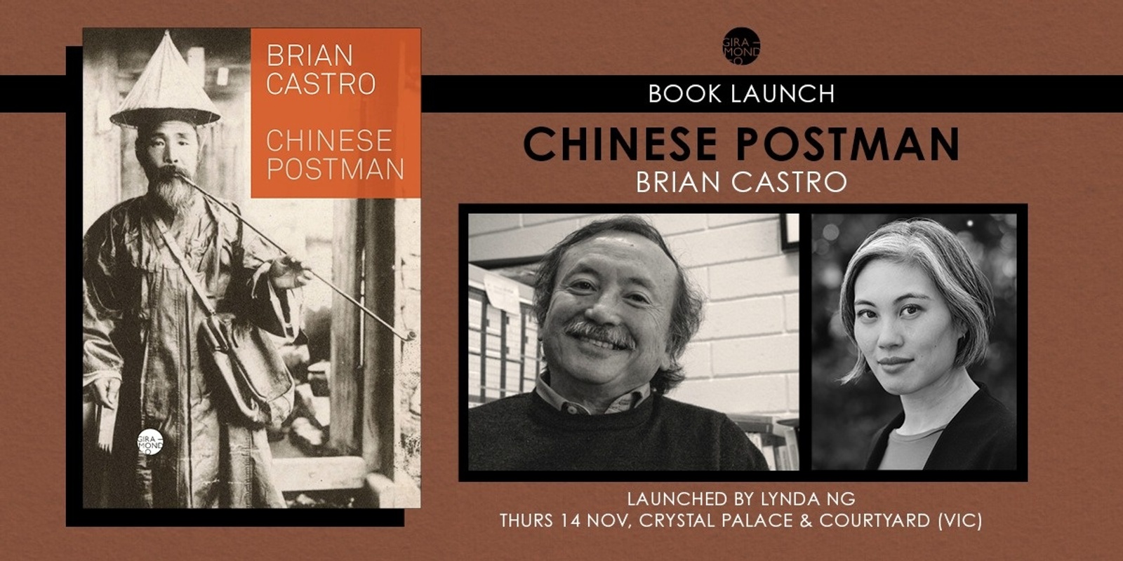 Banner image for Book launch (VIC): Chinese Postman by Brian Castro