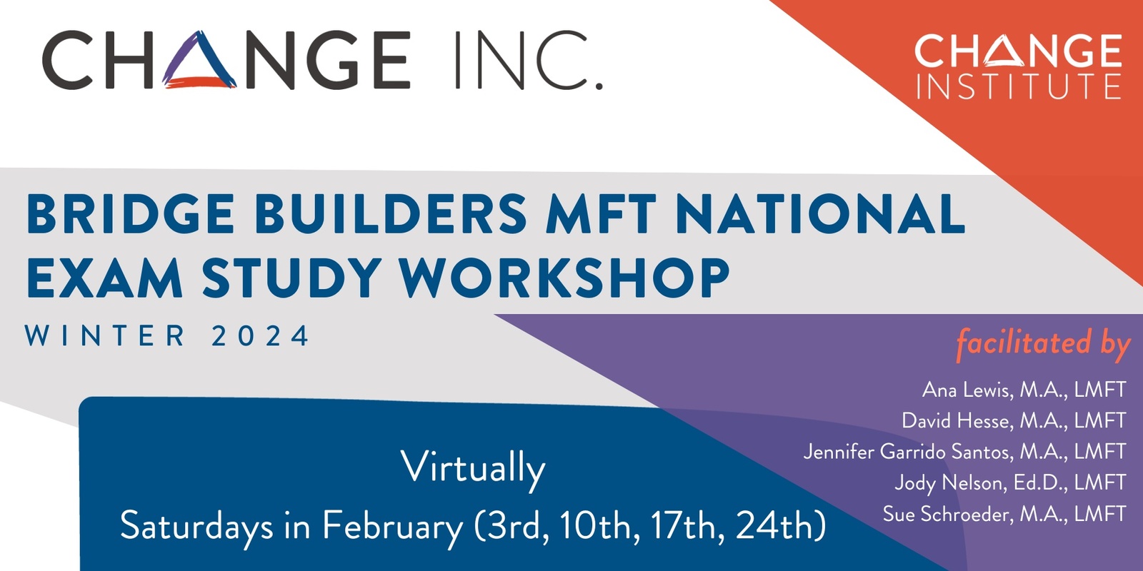Banner image for Bridge Builders MFT National Exam Study Workshop (Winter 2024)