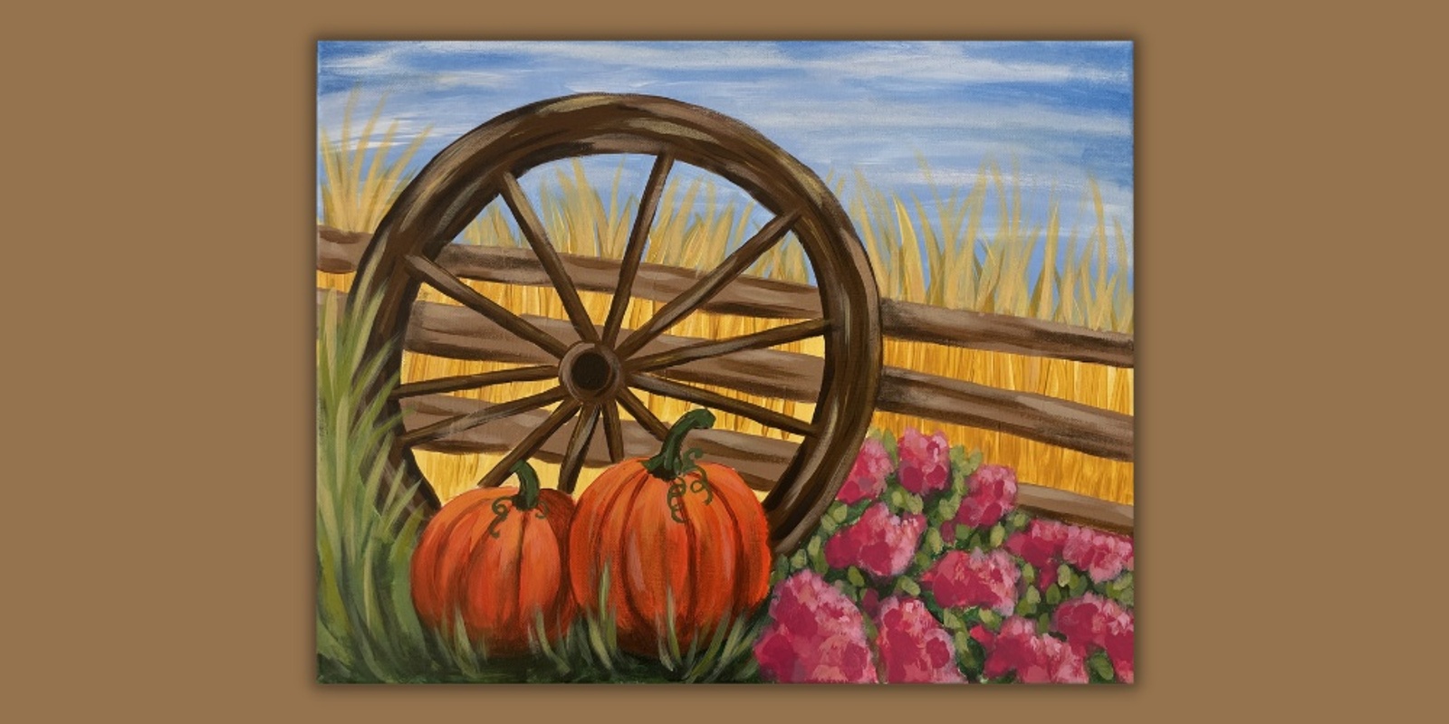 Banner image for Rustic Fall Wagon Wheel Instructed Painting Event