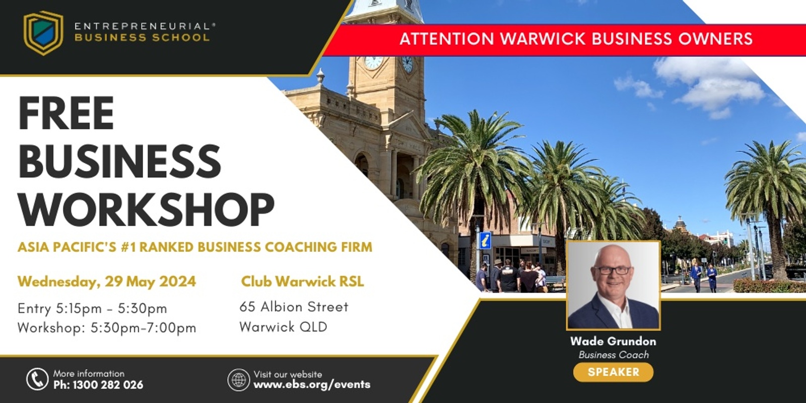 Banner image for Free Business Growth Workshop - Warwick (local time)