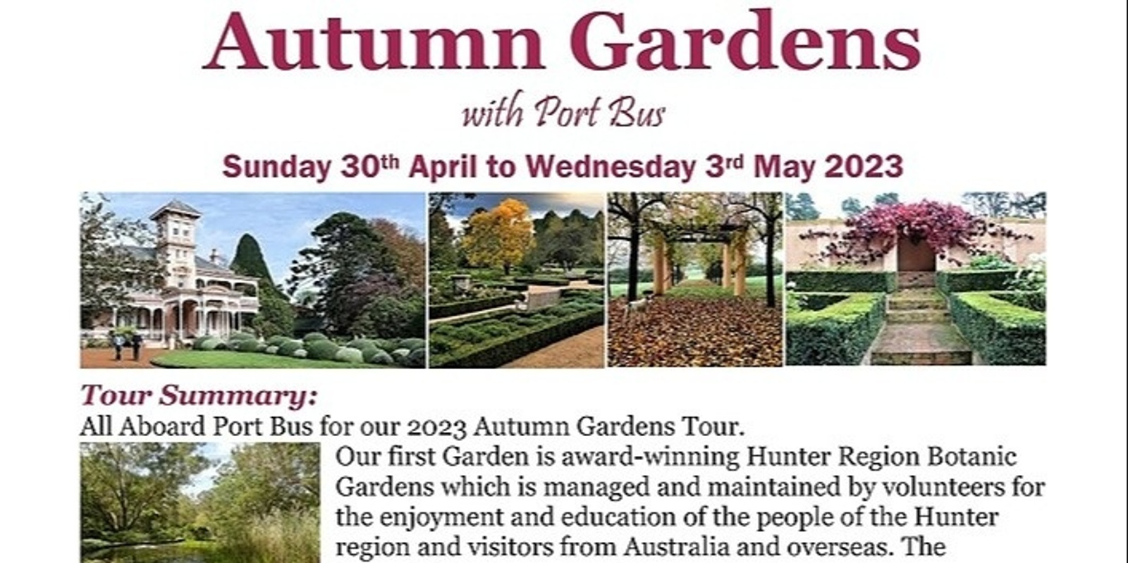 Banner image for Autumn Gardens tour