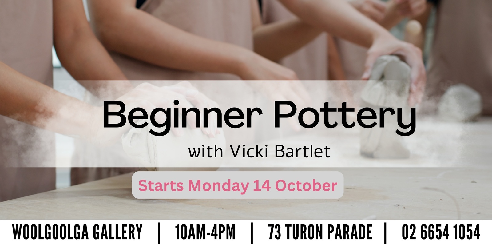 Banner image for Beginners Pottery with Vicki Bartlett (8 weeks) 24T4