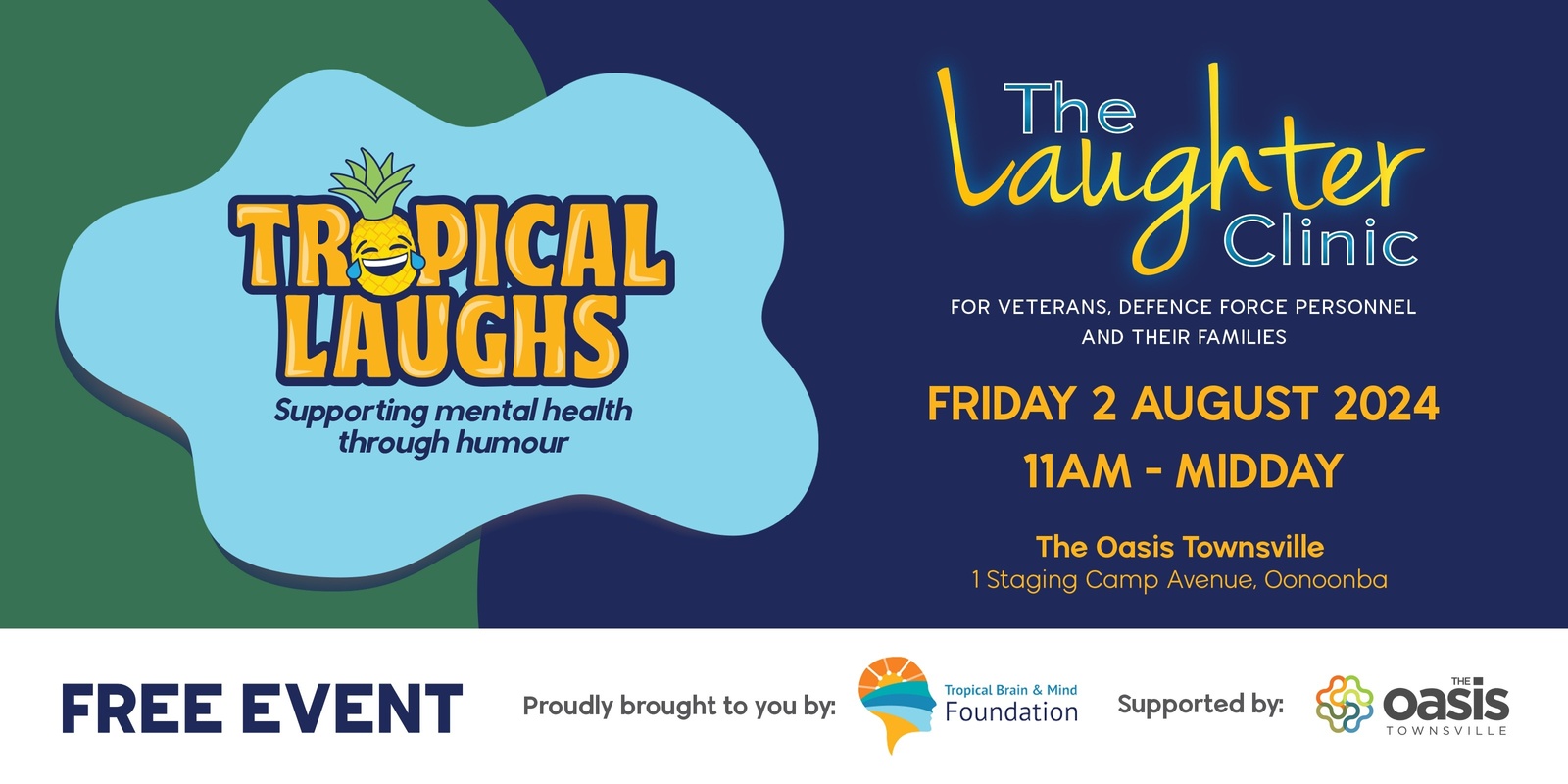 Banner image for Tropical Laughs - The Laughter Clinic for Veterans, Defence and Families