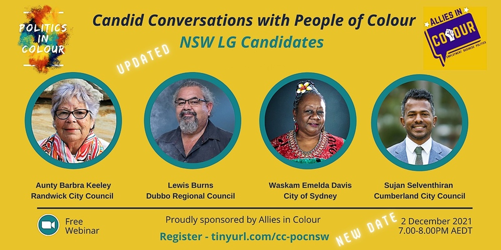 Banner image for Candid Conversation with People of Colour Candidates NSW