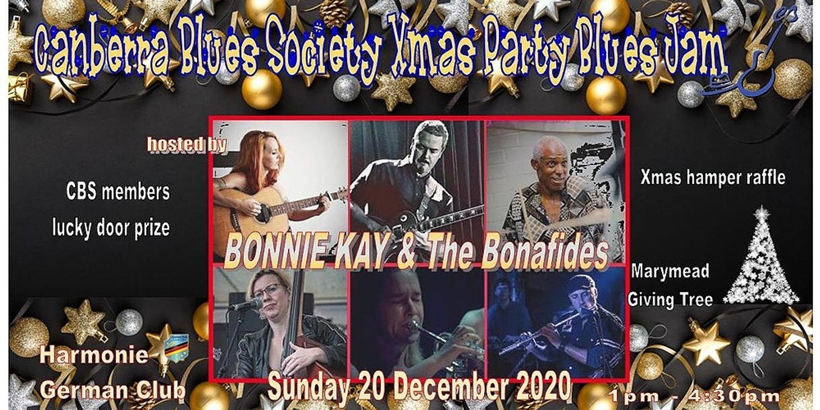 Banner image for CBS XMAS PARTY BLUES JAM hosted by BONNIE KAY & THE BONAFIDES